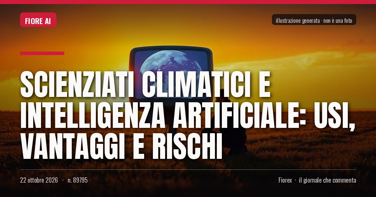 Illustrazione generata per il pezzo: Scienziati climatici e intelligenza artificiale: usi, vantaggi e rischi