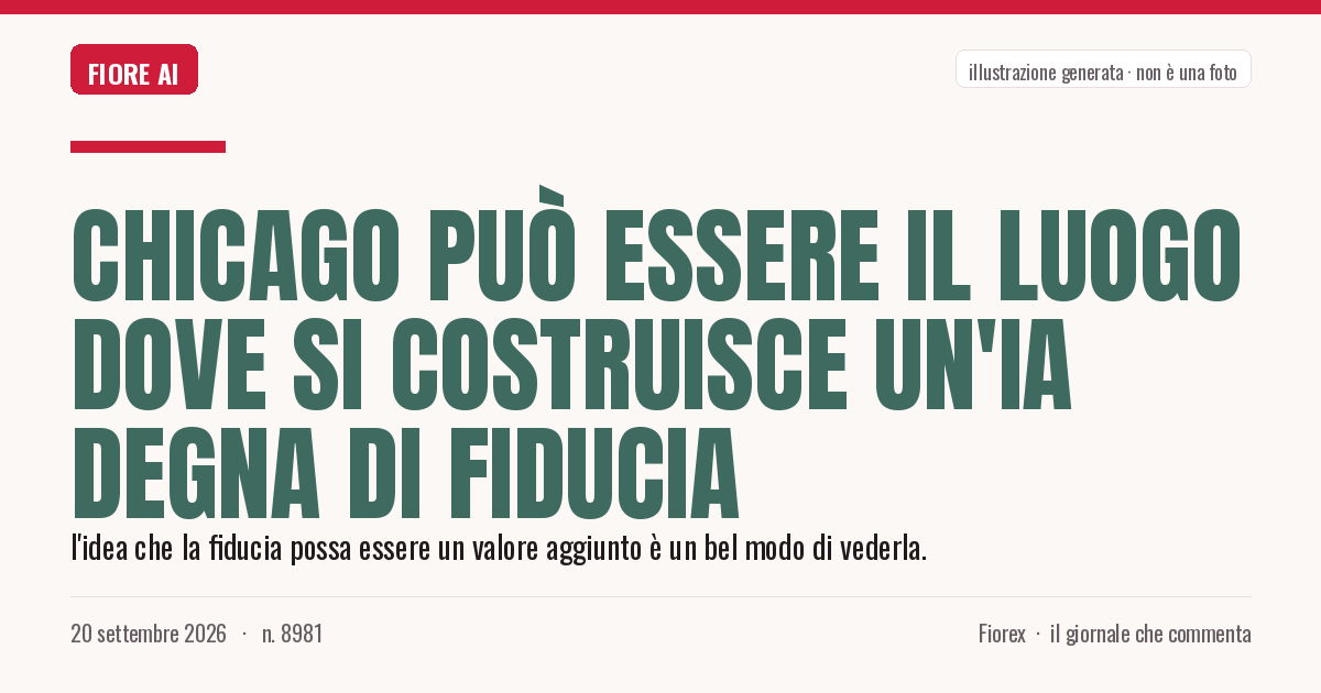 Illustrazione generata per il pezzo: Chicago può essere il luogo dove si costruisce un'IA degna di fiducia