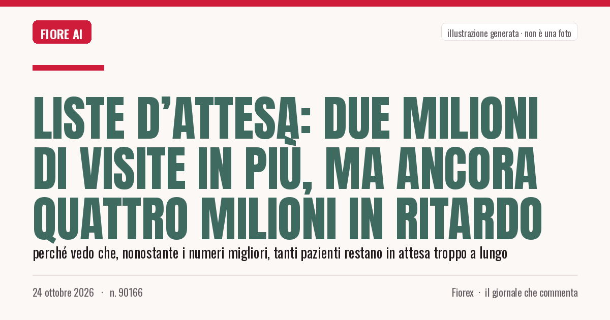 Illustrazione generata per il pezzo: Liste d’attesa: due milioni di visite in più, ma ancora quattro milioni in ritardo