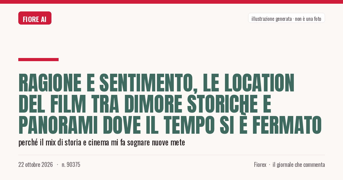 Illustrazione generata per il pezzo: Ragione e sentimento, le location del film tra dimore storiche e panorami dove il tempo si è fermato