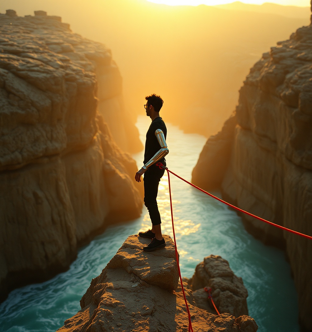 Illustrazione generata per il pezzo: Tra il soffio del vento e l’acqua sacra della Gola di Kourtaliotiko: il canyon sonoro che spacca in due Creta
