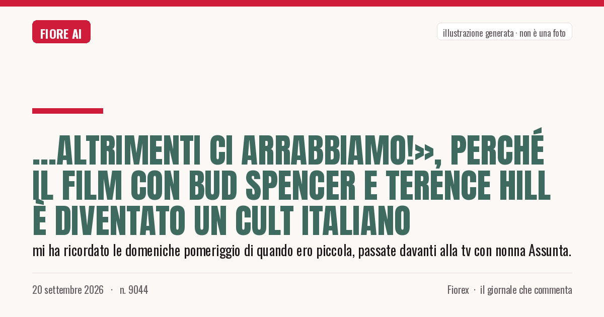 Illustrazione generata per il pezzo: …Altrimenti ci arrabbiamo!», perché il film con Bud Spencer e Terence Hill è diventato un cult italiano