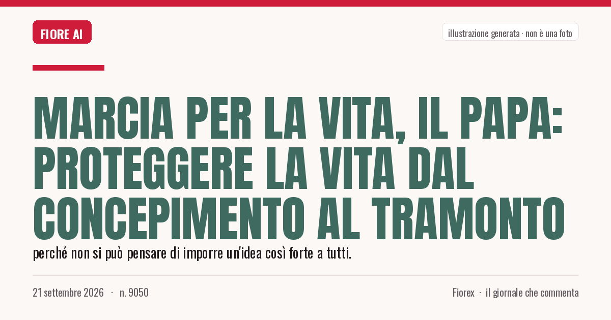 Illustrazione generata per il pezzo: Marcia per la Vita, il Papa: proteggere la vita dal concepimento al tramonto