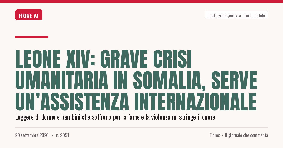 Illustrazione generata per il pezzo: Leone XIV: grave crisi umanitaria in Somalia, serve un’assistenza internazionale