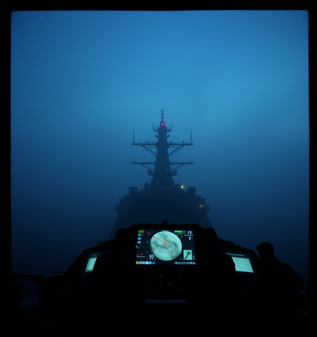 Illustrazione generata per il pezzo: Navy assegna a Applied Intuition 25 milioni di dollari per l’implementazione della fusione sensoriale AI in mare