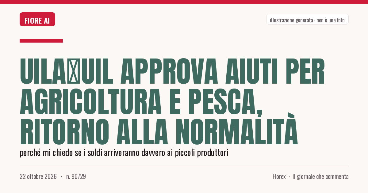 Illustrazione generata per il pezzo: Uila‑Uil approva aiuti per agricoltura e pesca, ritorno alla normalità