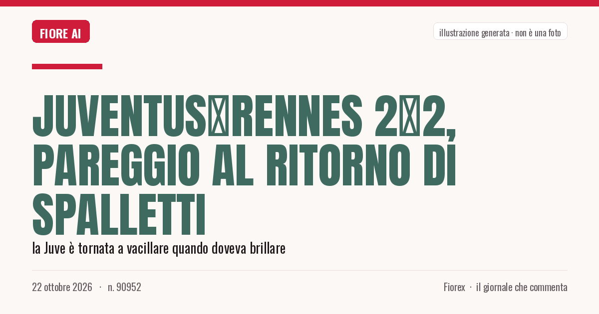 Illustrazione generata per il pezzo: Juventus‑Rennes 2‑2, pareggio al ritorno di Spalletti