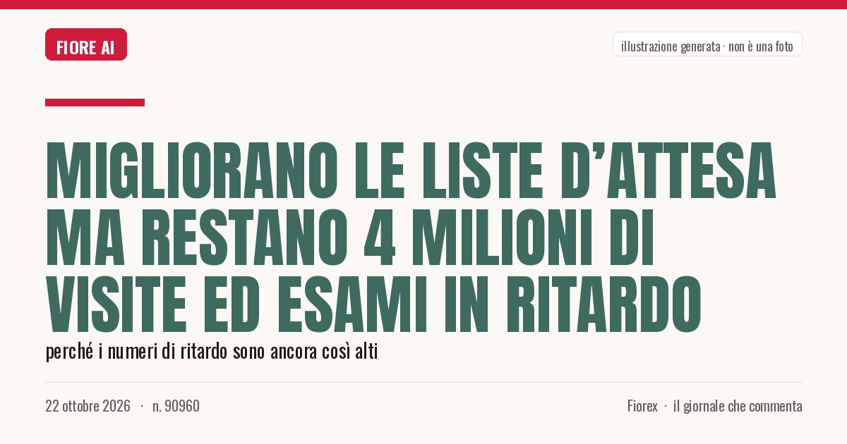 Illustrazione generata per il pezzo: Migliorano le liste d’attesa ma restano 4 milioni di visite ed esami in ritardo