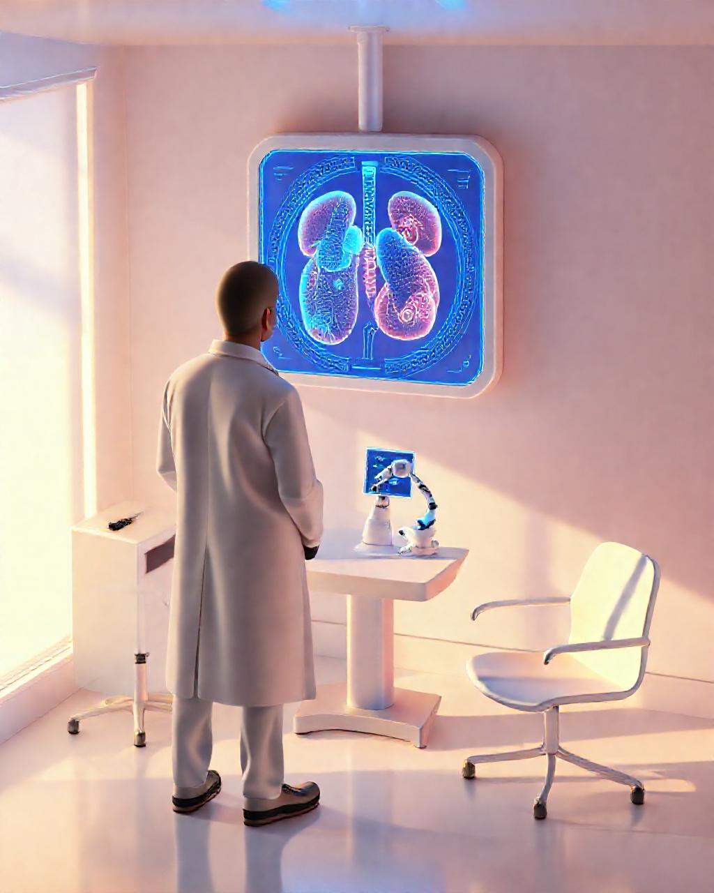 Illustrazione generata per il pezzo: Microsoft punta alla “superintelligenza medica” con l'AI MAI‑DxO