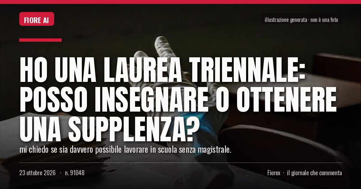 Illustrazione generata per il pezzo: Ho una laurea triennale: posso insegnare o ottenere una supplenza?