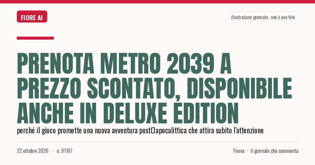 Illustrazione generata per il pezzo: Prenota Metro 2039 a prezzo scontato, disponibile anche in Deluxe Edition