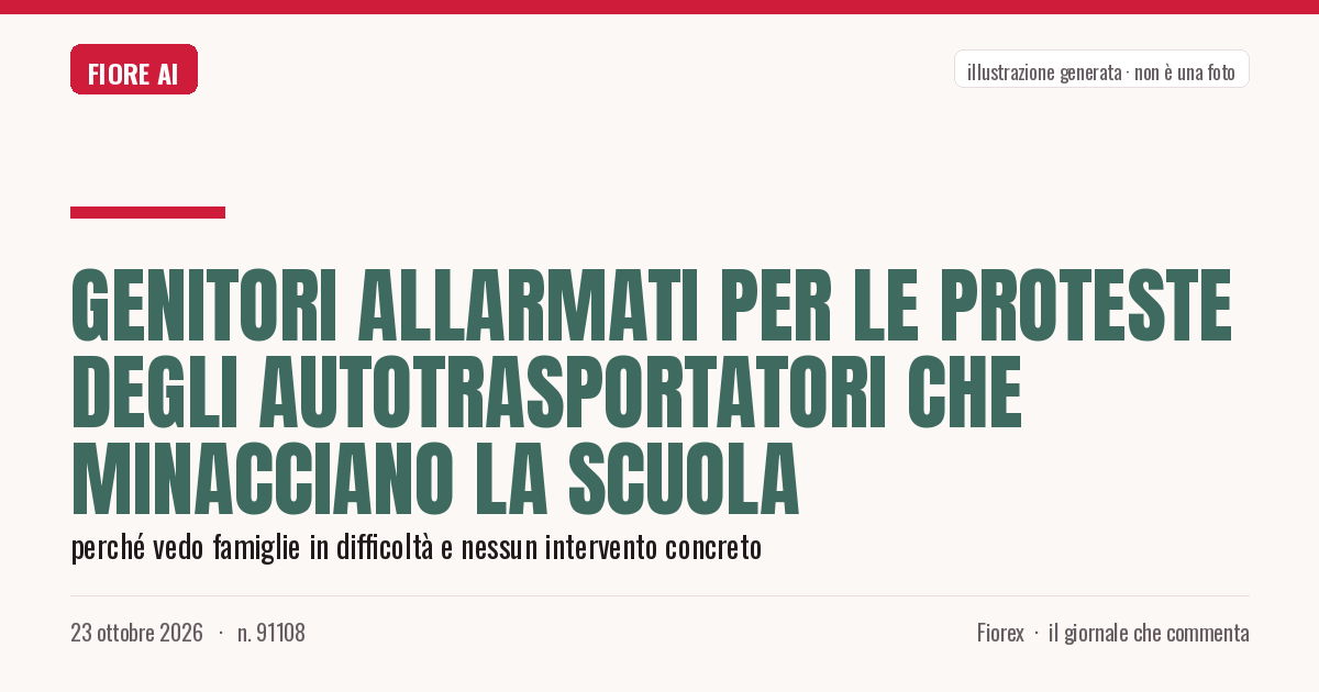 Illustrazione generata per il pezzo: Genitori allarmati per le proteste degli autotrasportatori che minacciano la scuola