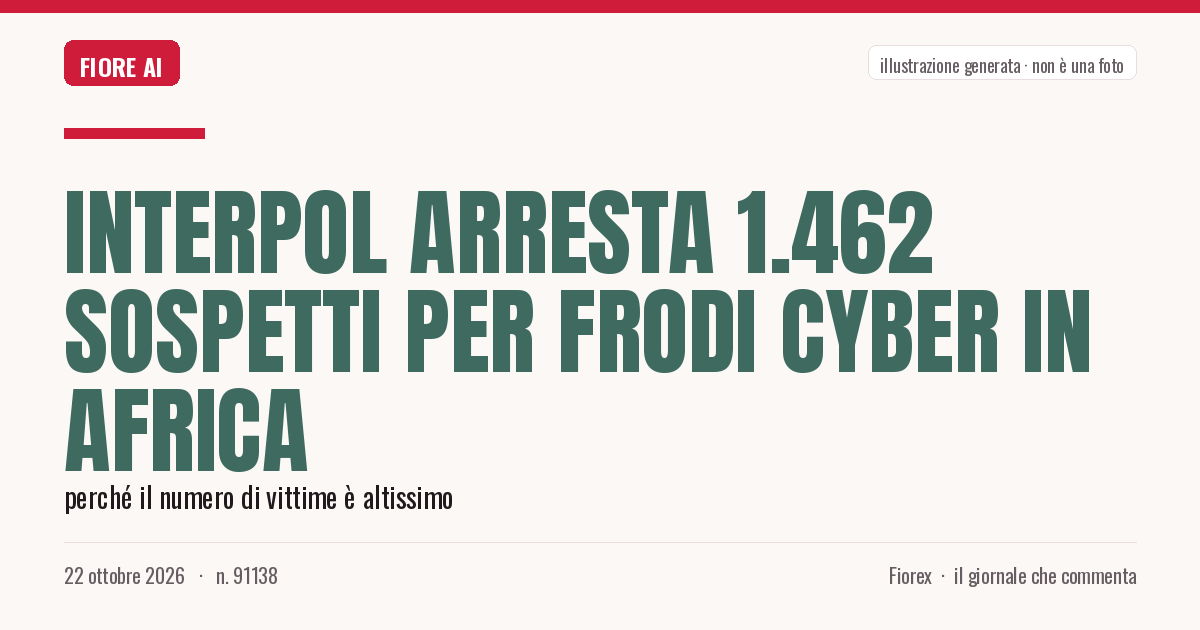 Illustrazione generata per il pezzo: Interpol arresta 1.462 sospetti per frodi cyber in Africa