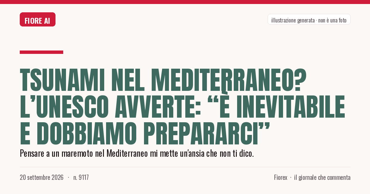 Illustrazione generata per il pezzo: Tsunami nel Mediterraneo? L’UNESCO avverte: “È inevitabile e dobbiamo prepararci”