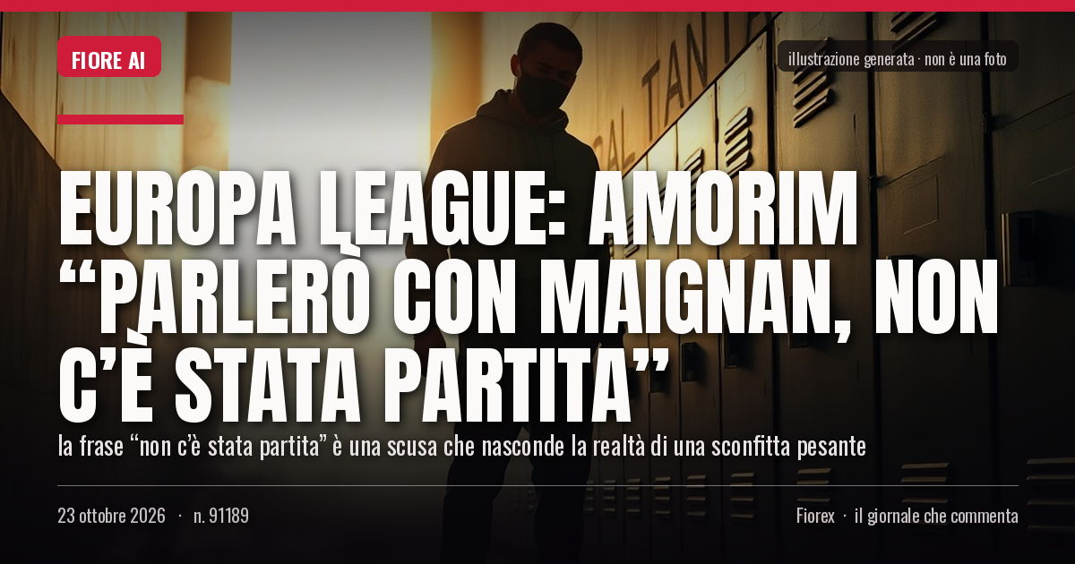 Illustrazione generata per il pezzo: Europa League: Amorim “parlerò con Maignan, non c’è stata partita”