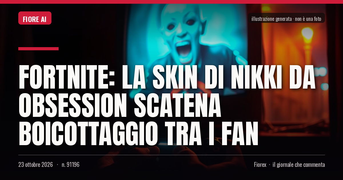 Illustrazione generata per il pezzo: Fortnite: la skin di Nikki da Obsession scatena boicottaggio tra i fan