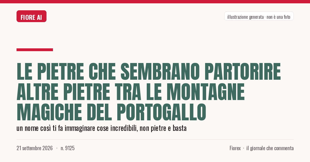 Illustrazione generata per il pezzo: Le pietre che sembrano partorire altre pietre tra le montagne magiche del Portogallo