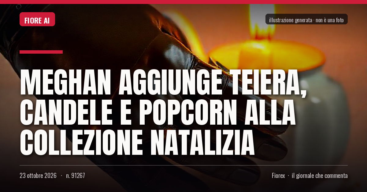 Illustrazione generata per il pezzo: Meghan aggiunge teiera, candele e popcorn alla collezione natalizia