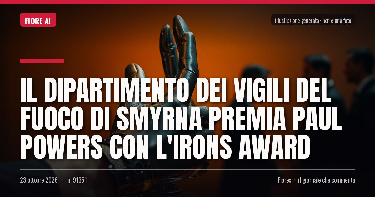 Illustrazione generata per il pezzo: Il Dipartimento dei Vigili del Fuoco di Smyrna premia Paul Powers con l'Irons Award