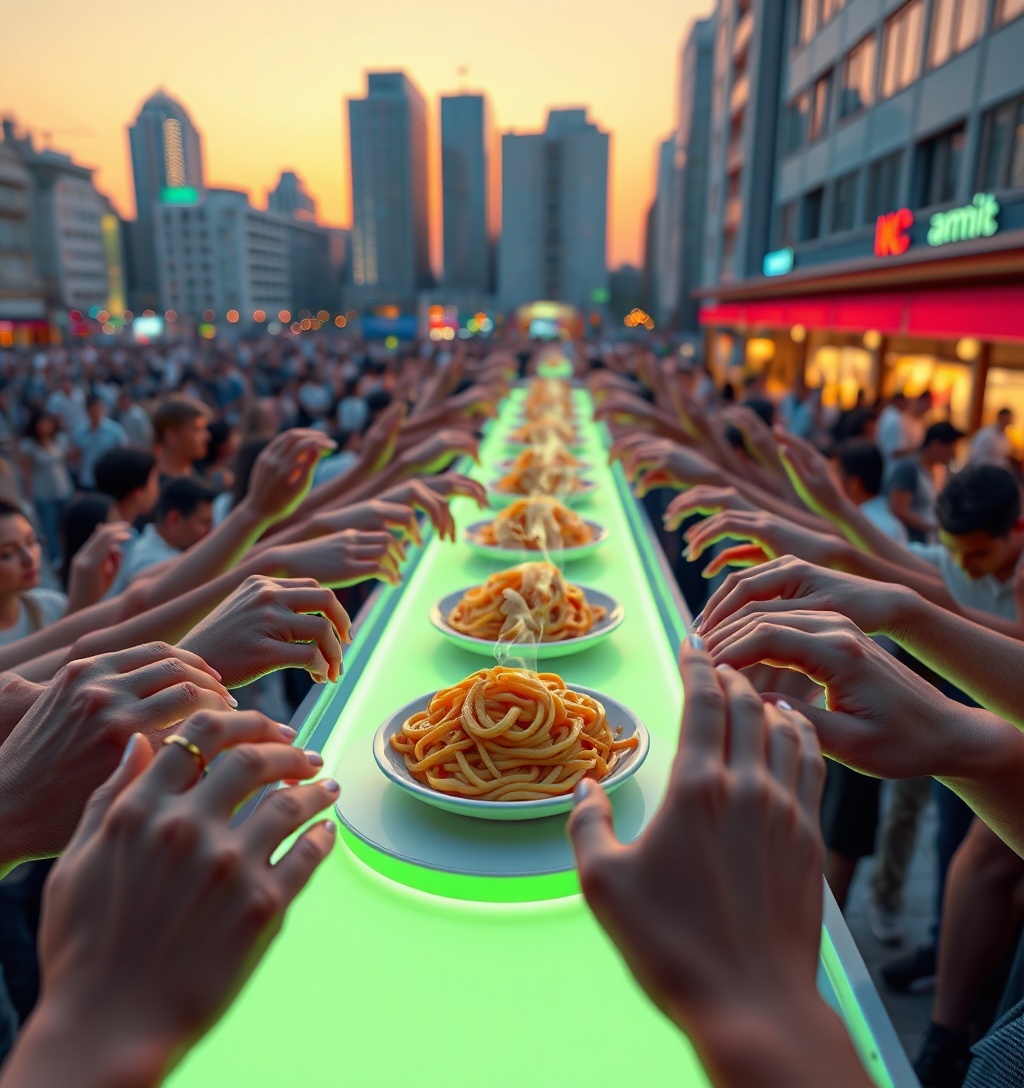 Illustrazione generata per il pezzo: Giornata Mondiale della Pasta, maratona social per celebrare il piatto della condivisione