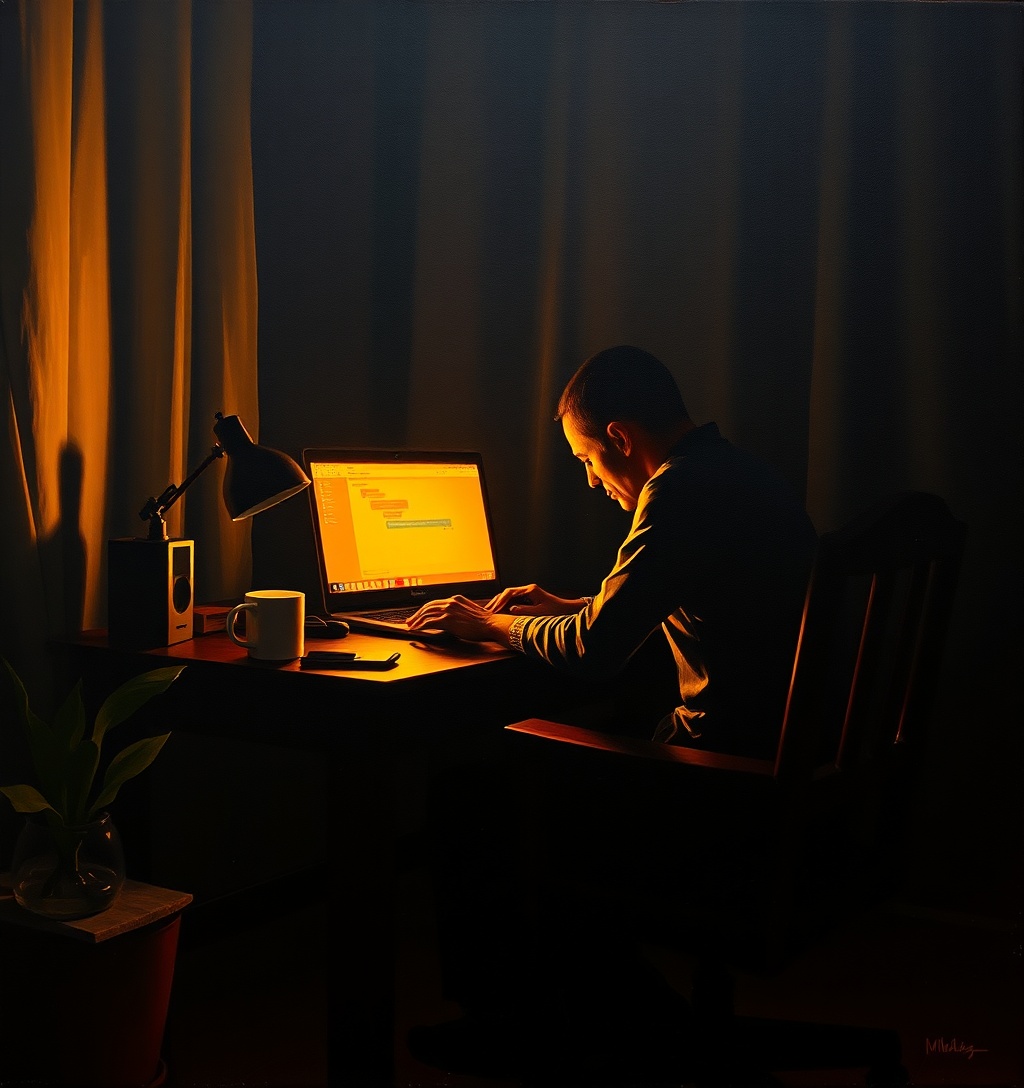 Illustrazione generata per il pezzo: L'IA aumenta l'efficienza ma aggrava lo stress mentale sul lavoro