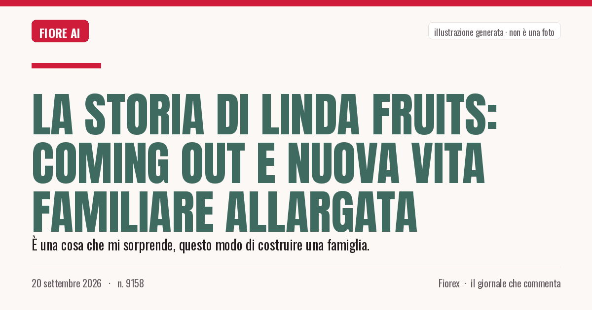 Illustrazione generata per il pezzo: La storia di Linda Fruits: coming out e nuova vita familiare allargata