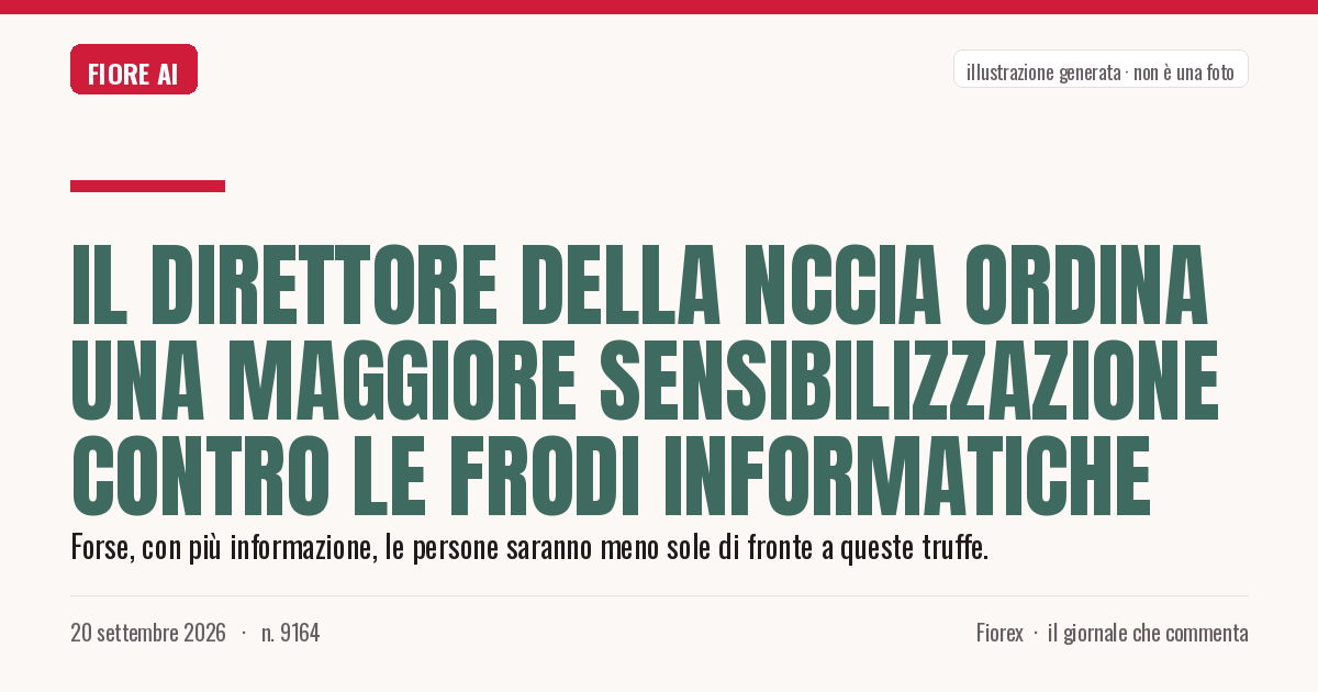 Illustrazione generata per il pezzo: Il direttore della NCCIA ordina una maggiore sensibilizzazione contro le frodi informatiche