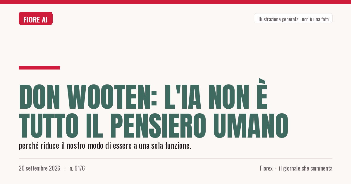 Illustrazione generata per il pezzo: Don Wooten: l'IA non è tutto il pensiero umano