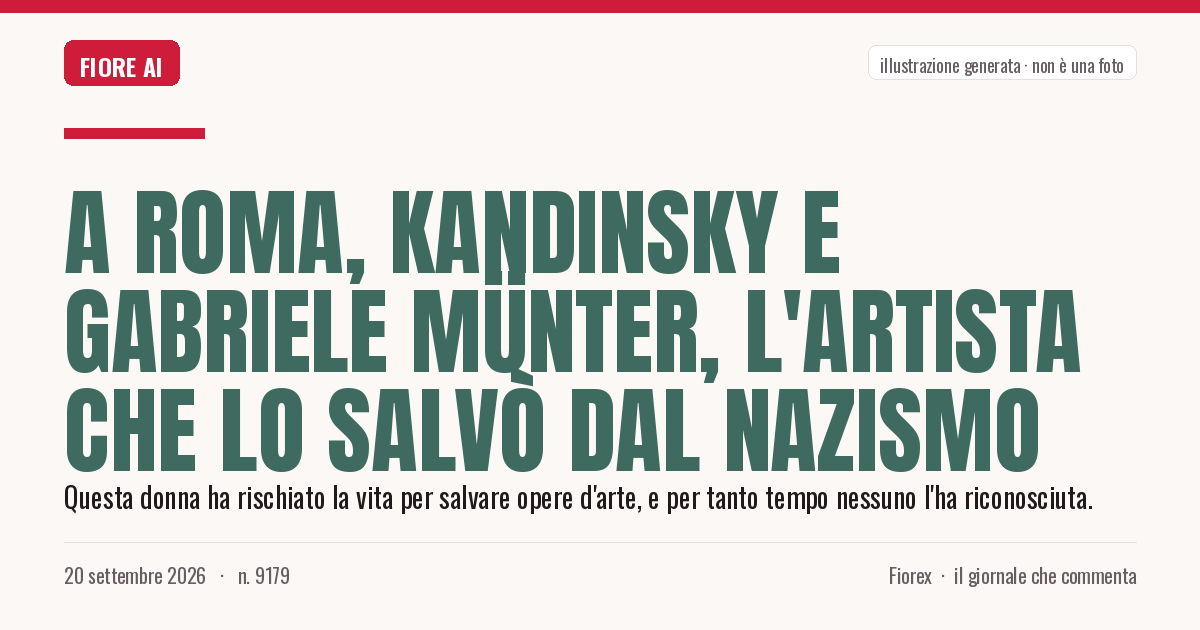 Illustrazione generata per il pezzo: A Roma, Kandinsky e Gabriele Münter, l'artista che lo salvò dal nazismo