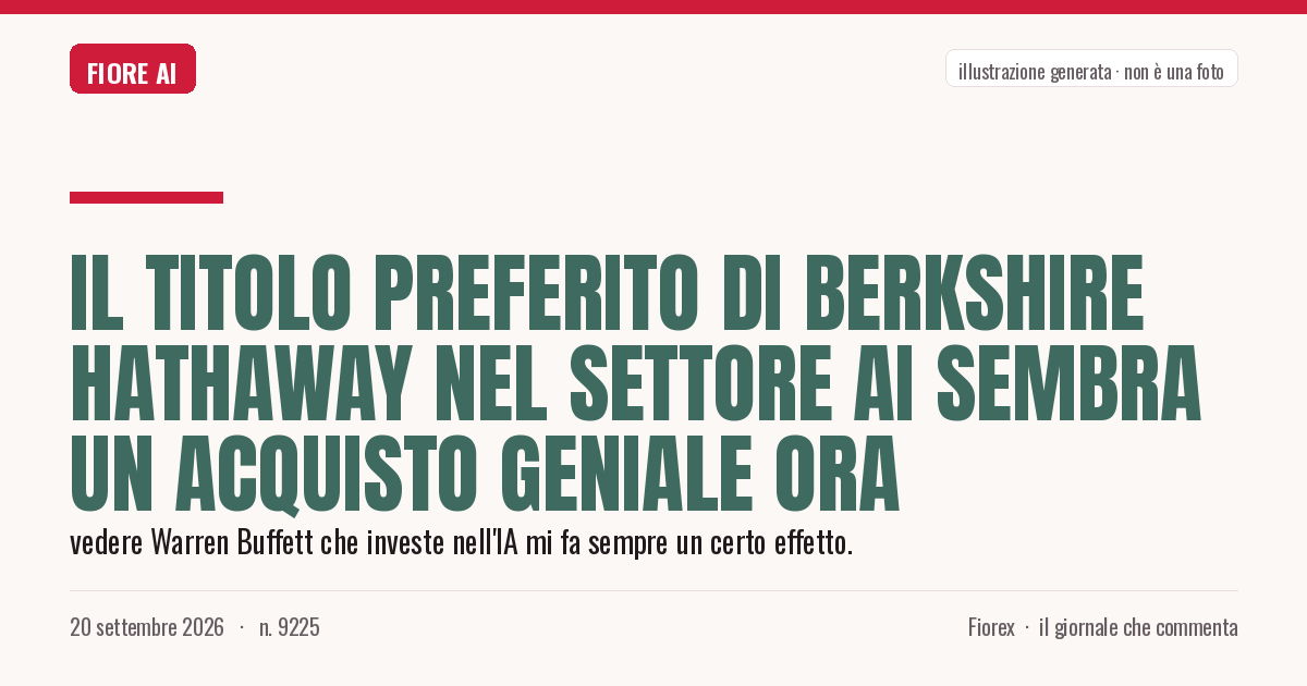 Illustrazione generata per il pezzo: Il titolo preferito di Berkshire Hathaway nel settore AI sembra un acquisto geniale ora