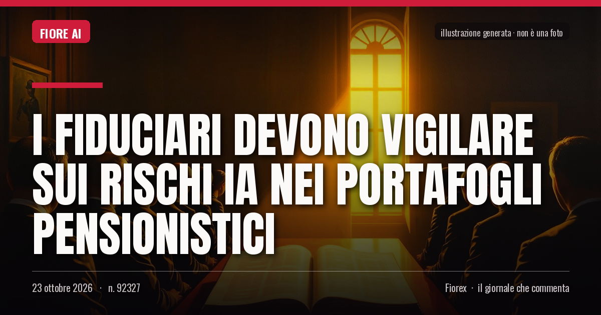 Illustrazione generata per il pezzo: I fiduciari devono vigilare sui rischi IA nei portafogli pensionistici