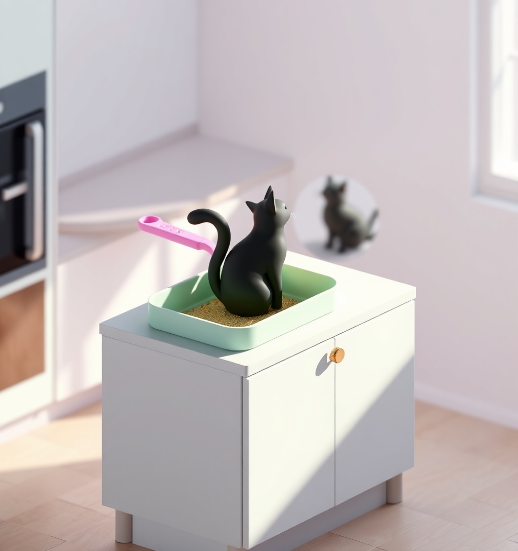 Illustrazione generata per il pezzo: Opulenta cura degli animali domestici: paletta con contenitore integrato in sconto