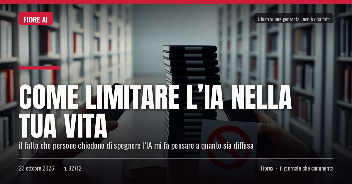 Illustrazione generata per il pezzo: Come limitare l’IA nella tua vita