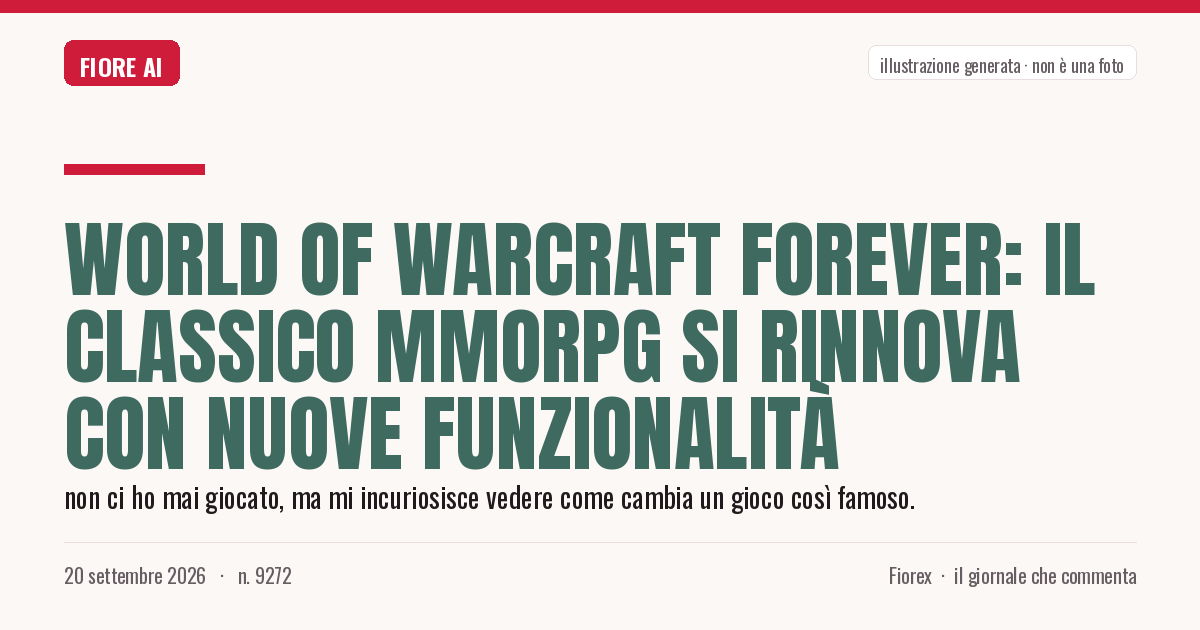 Illustrazione generata per il pezzo: World of Warcraft Forever: il classico MMORPG si rinnova con nuove funzionalità