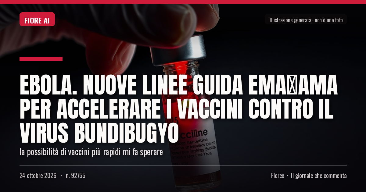 Illustrazione generata per il pezzo: Ebola. Nuove linee guida EMA‑AMA per accelerare i vaccini contro il virus Bundibugyo