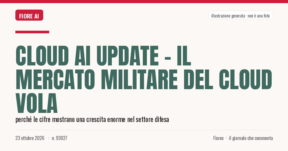 Illustrazione generata per il pezzo: Cloud AI Update – Il mercato militare del cloud vola