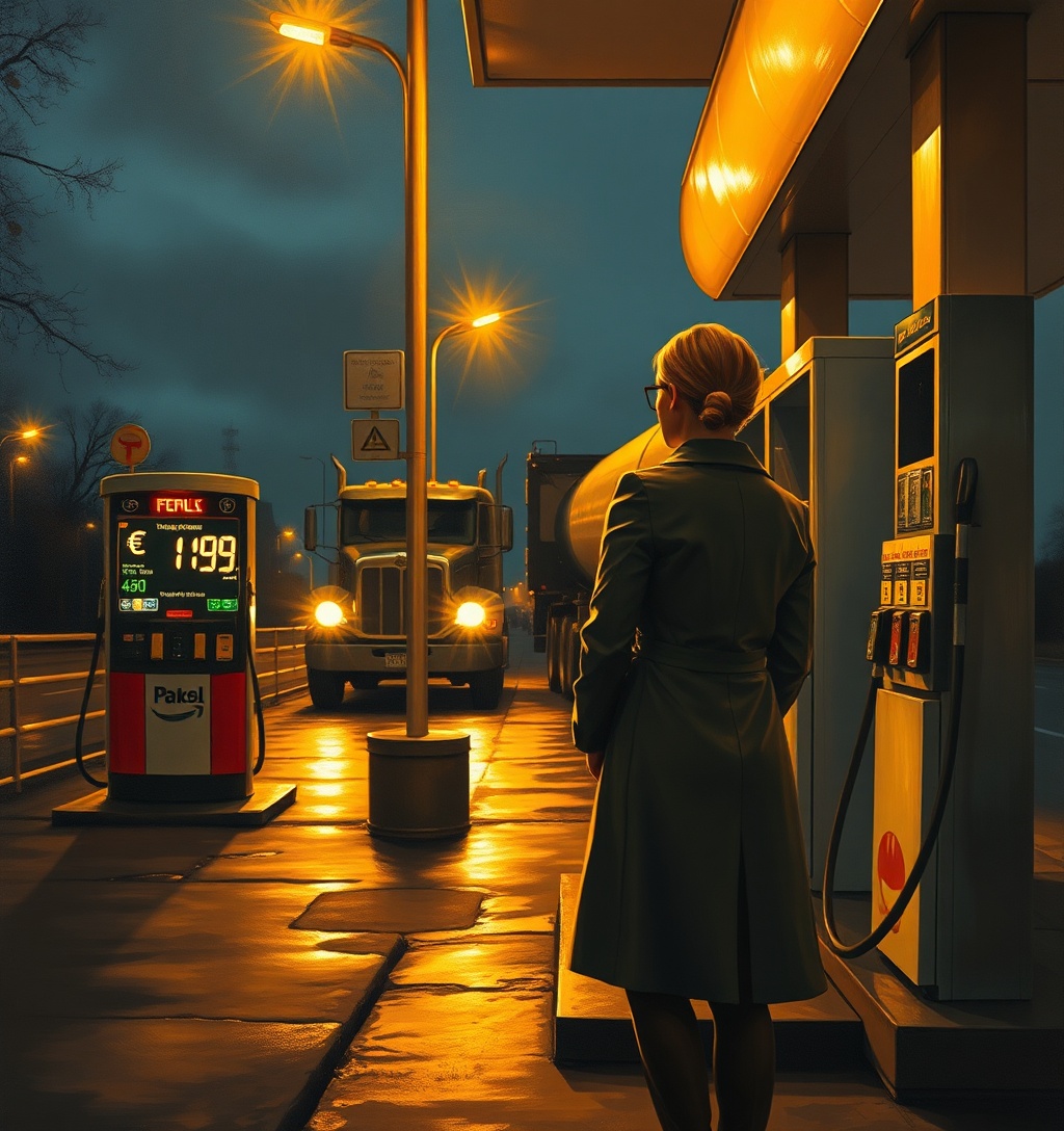 Illustrazione generata per il pezzo: Eni conferma il tetto al prezzo di benzina e diesel fino a fine anno