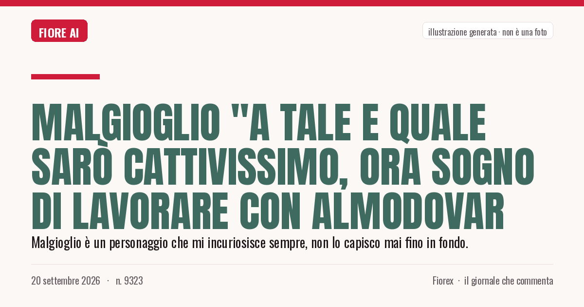 Illustrazione generata per il pezzo: Malgioglio "A Tale e Quale sarò cattivissimo, ora sogno di lavorare con Almodovar
