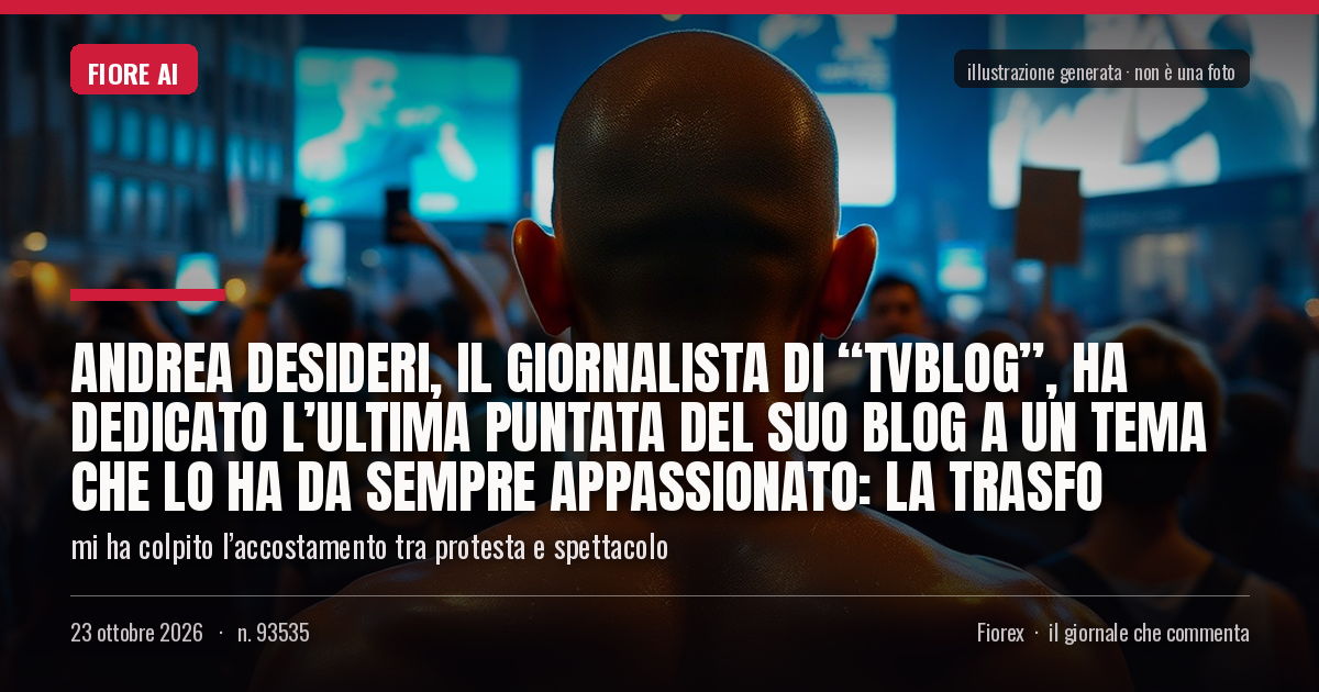 Illustrazione generata per il pezzo: Andrea Desideri, il giornalista di “TvBlog”, ha dedicato l’ultima puntata del suo blog a un tema che lo ha da sempre appassionato: la trasfo