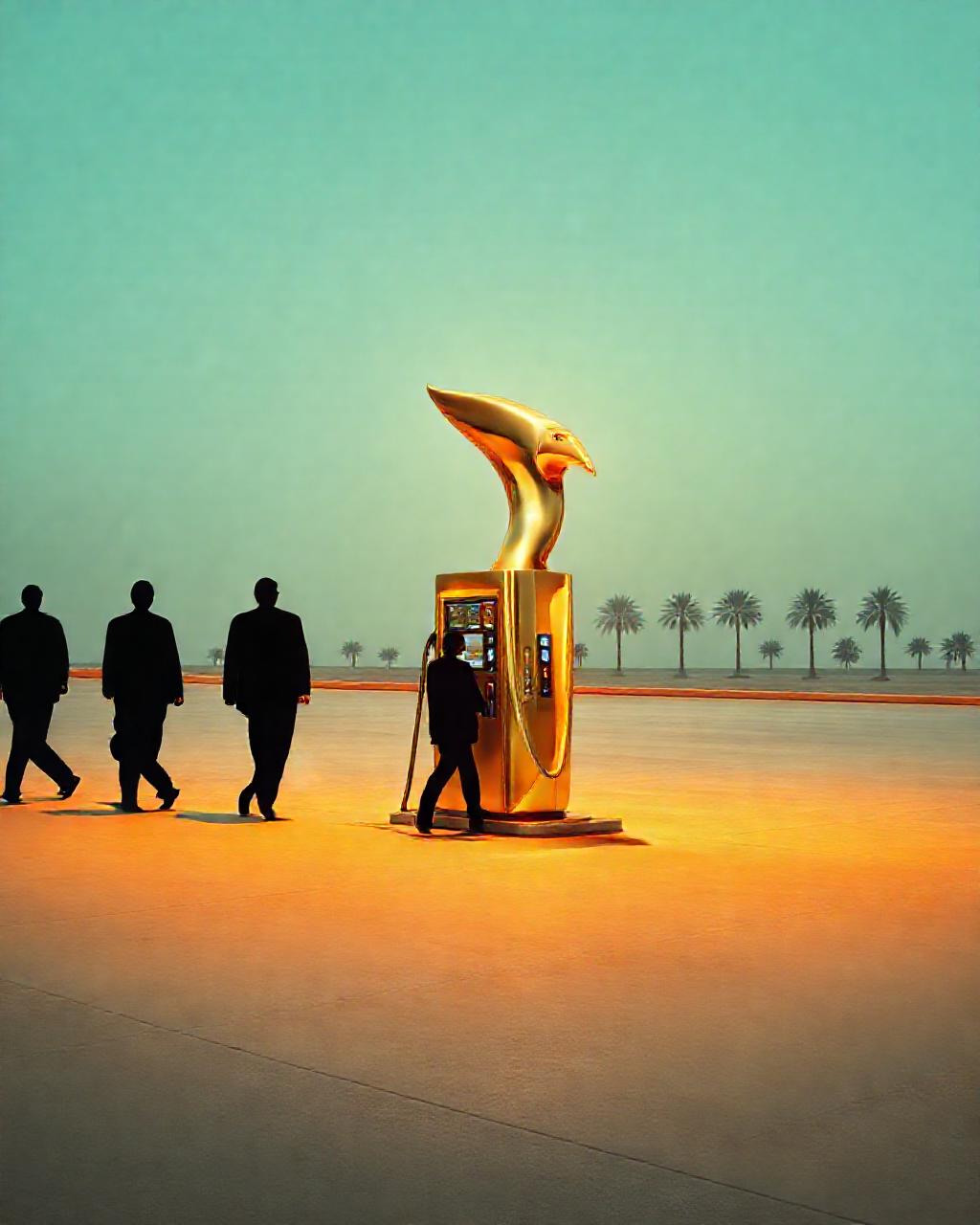 Illustrazione generata per il pezzo: Meloni vede l'emiro, Kuwait proroga il price cap Q8 sui carburanti