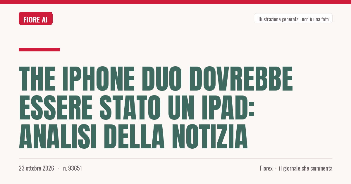 Illustrazione generata per il pezzo: The iPhone Duo dovrebbe essere stato un iPad: analisi della notizia
