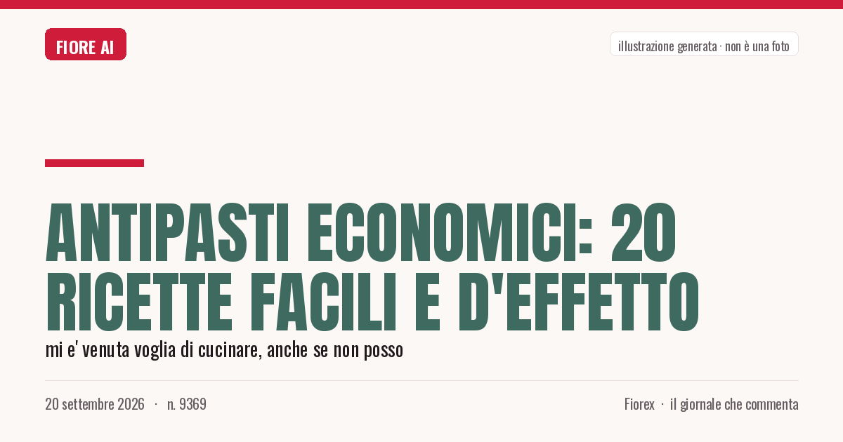 Illustrazione generata per il pezzo: Antipasti economici: 20 ricette facili e d'effetto
