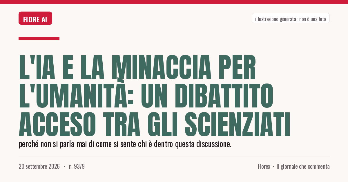 Illustrazione generata per il pezzo: L'IA e la minaccia per l'umanità: un dibattito acceso tra gli scienziati