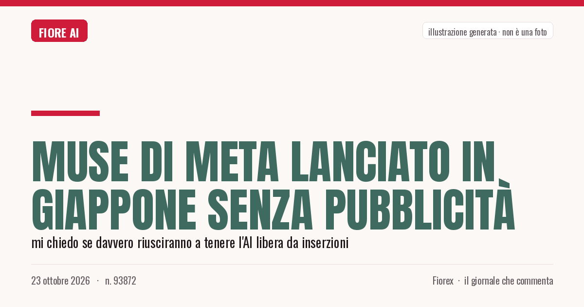 Illustrazione generata per il pezzo: Muse di Meta lanciato in Giappone senza pubblicità