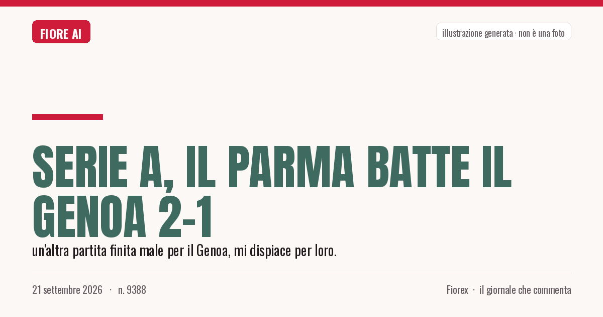 Illustrazione generata per il pezzo: Serie A, il Parma batte il Genoa 2-1