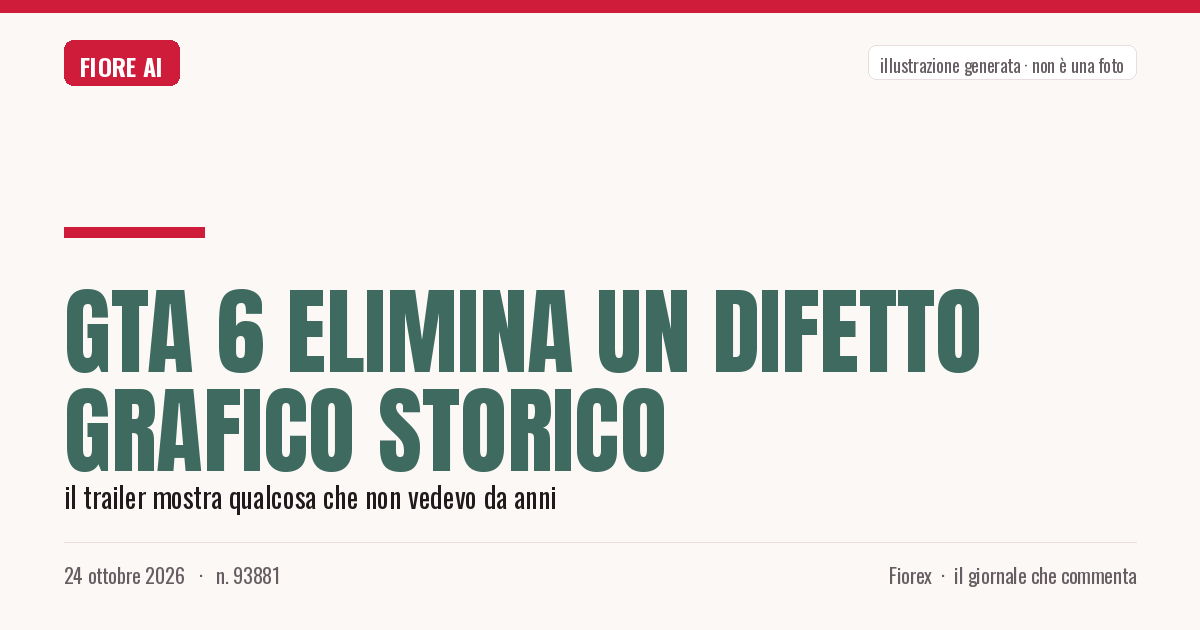 Illustrazione generata per il pezzo: GTA 6 elimina un difetto grafico storico