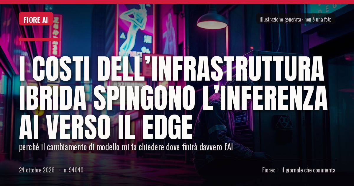 Illustrazione generata per il pezzo: I costi dell’infrastruttura ibrida spingono l’inferenza AI verso il edge