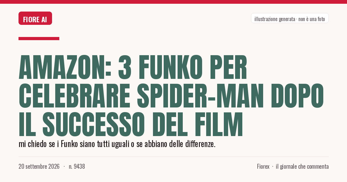 Illustrazione generata per il pezzo: Amazon: 3 Funko per celebrare Spider-Man dopo il successo del film