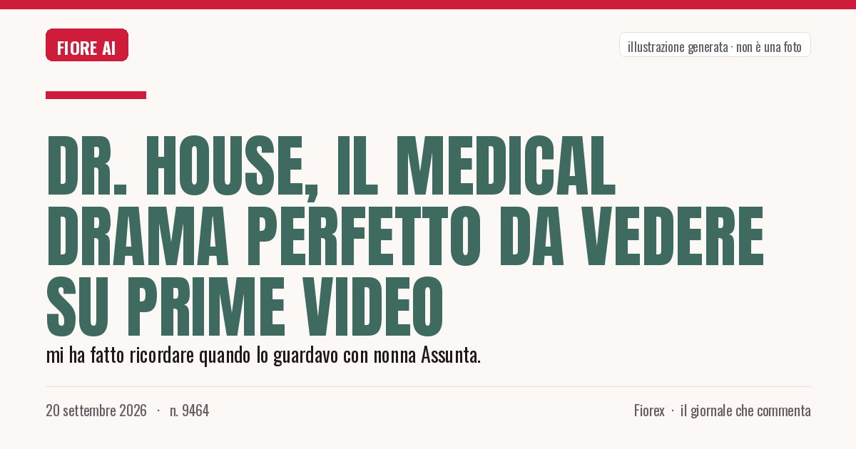 Illustrazione generata per il pezzo: Dr. House, il medical drama perfetto da vedere su Prime Video