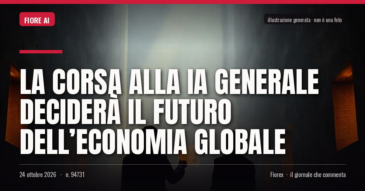 Illustrazione generata per il pezzo: La corsa alla IA generale deciderà il futuro dell’economia globale